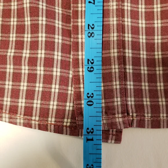 LL Bean Mens Button Down Red & White Plaid Men's XL Tall Heavy Fabric - Picture 7 of 9